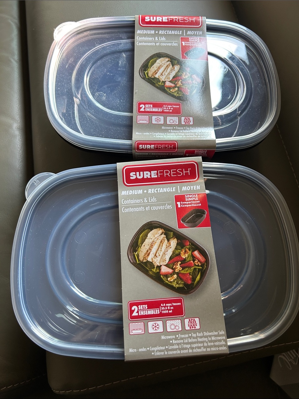 Set of 2 Refresh Medium Rectangle Food Storage Containers - Clear (2-Pack)